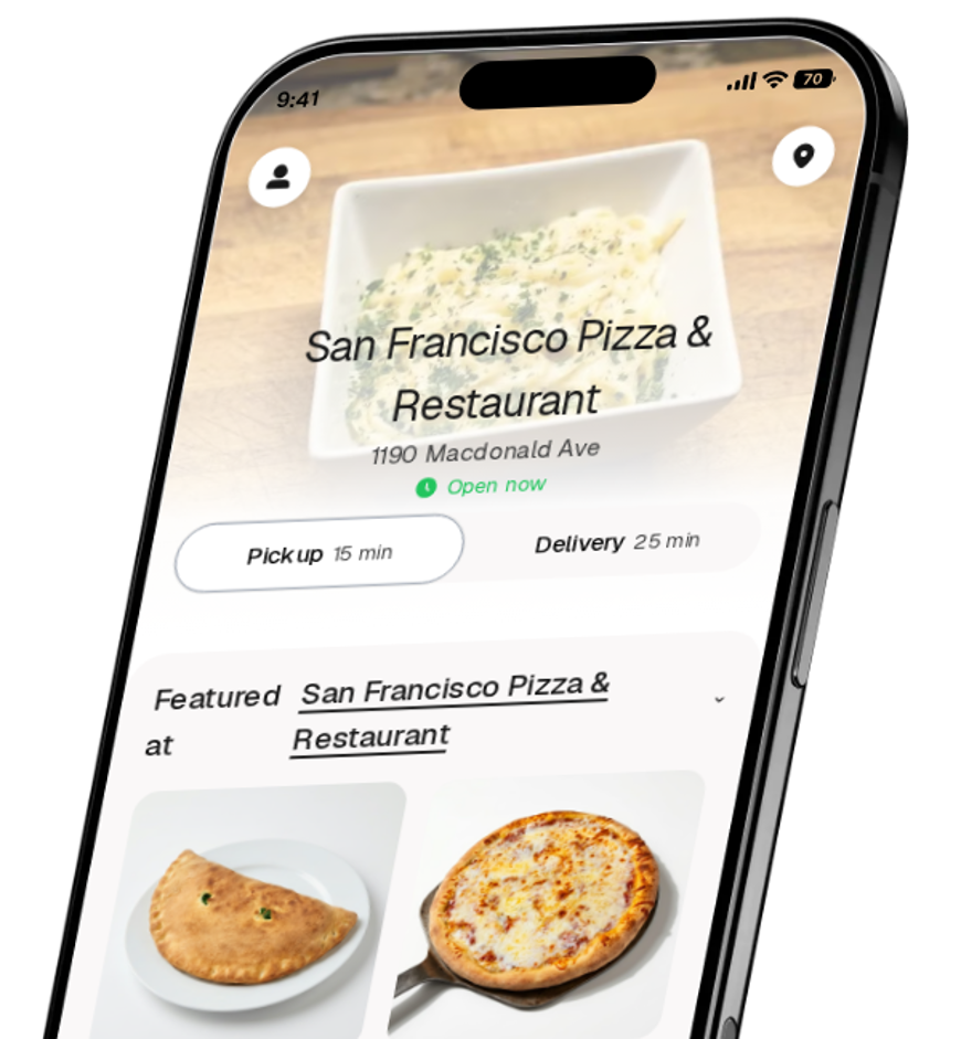 San Francisco Pizza & Restaurant app preview